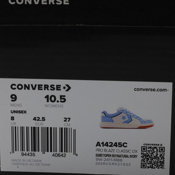 Converse Unisex Pro Blaze Classic Leather Suede Low Top Shoes Blue/Ivory Size 9 - Picture 10 of 10